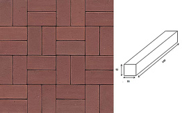 Клинкерная брусчатка Muhr №03 Naturrot, 240*55*52 мм