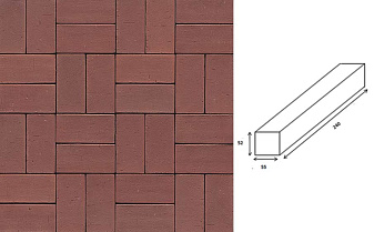 Клинкерная брусчатка Muhr №03 Naturrot, 240*55*52 мм
