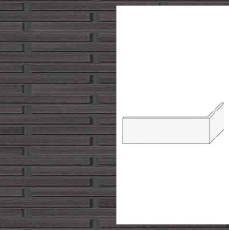 Гибкий кирпич StoCleyer B, угловой элемент 4/4 corner, 11130 черный, 580/100*40*4-8 мм 