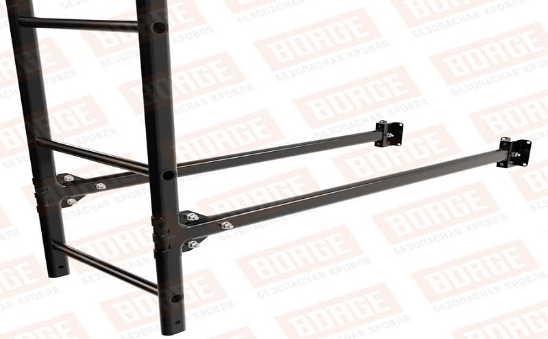 Лестница фасадная Borge (верхняя секция) оцинкованная RAL 9005, 2,7 м