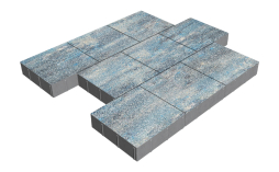 Плитка тротуарная SteinRus Валенсия Б.3.К.8, Antico, Амбер, 300*300*80 мм