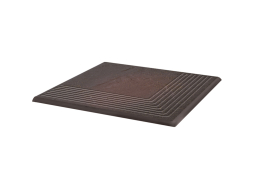 Клинкерная угловая ступень с насечками Paradyz Semir, Rosa, 300*300*11 мм