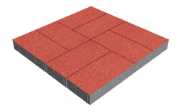 Плитка тротуарная SteinRus Грас Б.4.П.8, Antico, красный, 400*200*80 мм