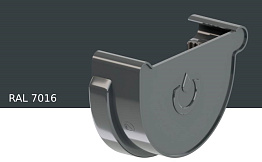 Заглушка желоба левая KROP PVC для системы D 75/63 мм, RAL 7016