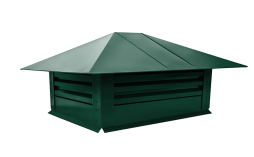 Дымник на трубу Grand Line с жалюзи 520*390 мм 0,45 PE с пленкой RAL 6005 зеленый мох