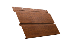 Софит Grand Line металлический Квадро брус с перфорацией 0,45 Print Premium с пленкой Golden Wood Fresh