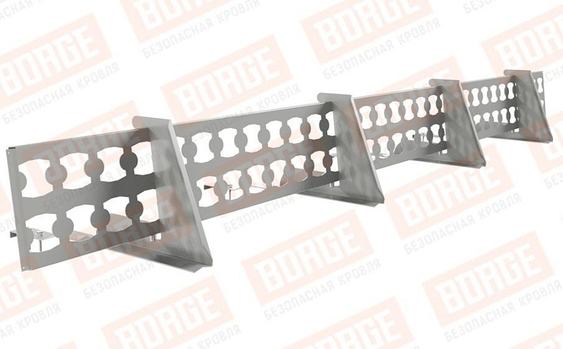 Снегозадержатель решетчатый Borge для черепичной кровли оцинкованный RAL 9006, 2,5 м