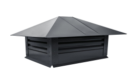 Дымник на трубу Grand Line с жалюзи 520*390 мм 0,5 Satin с пленкой RAL 7024 мокрый асфальт