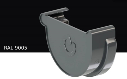 Заглушка желоба правая KROP PVC для системы D 75/63 мм, RAL 9005