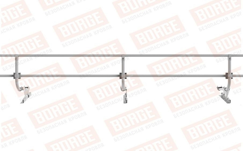 Кровельное ограждение Borge для фальцевой кровли оцинкованное RAL 7004, 300*90 см