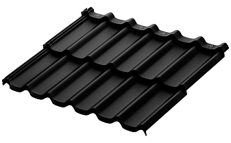 Модульная металлочерепица Aquasystem Стокгольм XXL RoofTop Бархат RAL 9005, 1185*875 мм