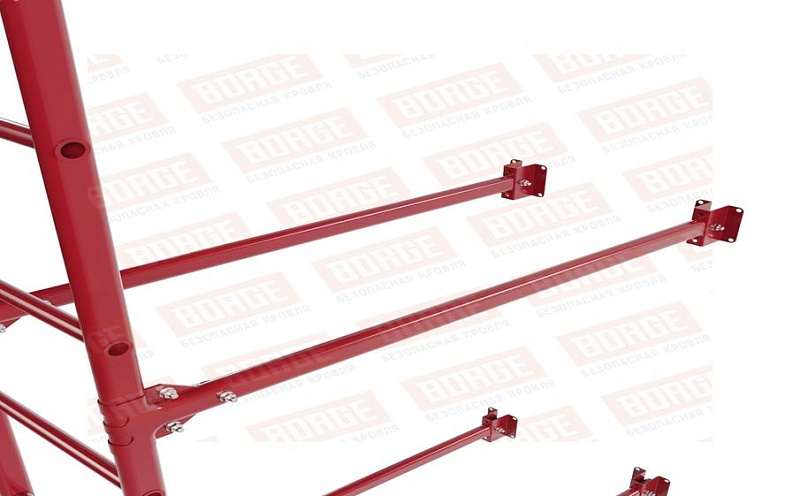 Лестница фасадная Borge (нижняя секция) оцинкованная RAL 3003, 1,8 м