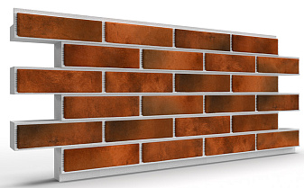 Термопанель на пенополистироле (ППС) с клинкерной плиткой BestPoint Retro Brick Chili 1145*470*100 мм