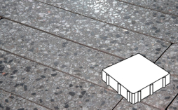Плитка тротуарная Готика, City Granite FINO, Квадрат В.3.К.8, Галенит, 300*300*80 мм