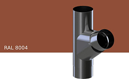 Тройник 60 градусов KROP STAL для системы D 150/100 мм, RAL 8004