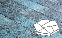 Плитка тротуарная Готика, Granite FINO, Полигональ Б.8.Фсм.8, Азул Бахия, 893*780*80 мм