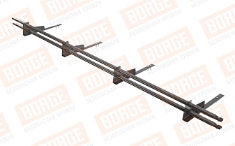 Снегозадержатель трубчатый Borge для гибкой черепицы оцинкованный RAL 8019, 3 м
