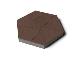 Плитка тротуарная Оригами Б.4.Фсм.8 стандарт гладкий коричневый, комплект 6 шт, толщина 80 мм