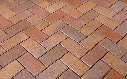 Клинкерная брусчатка Penter Florenz bunt orangegelb geflammt, 200*100*45 мм