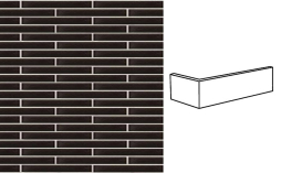 Клинкерная плитка угловая King Klinker FREE ART 17 Onyx black, 240*52*115*14 мм