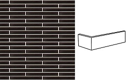 Клинкерная плитка угловая King Klinker FREE ART 17 Onyx black, 240*52*115*14 мм