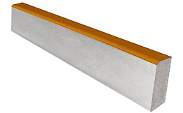 Садовый бордюр SteinRus БР 100.20.8R, гладкая, частичный прокрас, желтый, 1000*200*80 мм