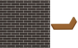 Клинкерная облицовочная угловая плитка King Klinker Dream House для НФС, 18 Volcanic black, 240*71*115*14 мм