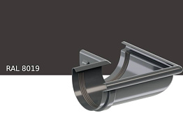 Угол желоба внешний KROP PVC 90 градусов для системы D 130/90 мм, RAL 8019