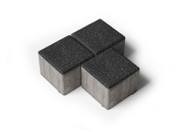 Плитка тротуарная Квадрат Б.3.К.8 стоунмикс черный, 100*100*80 мм