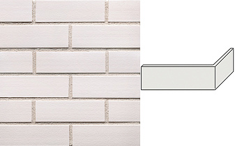 Клинкерная плитка угловая King Klinker Dream House 29 Just White RF10, 250*65*120*10 мм
