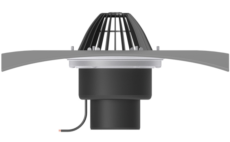 Кровельная воронка Termoclip тип ВФО-Ф обогреваемая с обжимным фланцем, 110*450 мм
