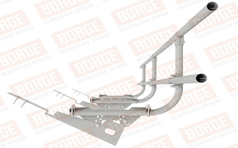 Кровельное ограждение Borge для черепичной кровли оцинкованное RAL 9006, 300*60 см
