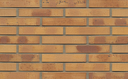 Кирпич клинкерный Muhr 06K Hellbraun-bunt Kohle гладкий, 290*60*52 мм