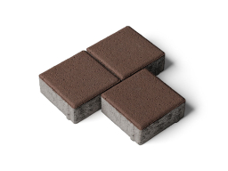Плитка тротуарная Квадрат А.3.К.4 стандарт гладкий коричневый, 100*100*40 мм 