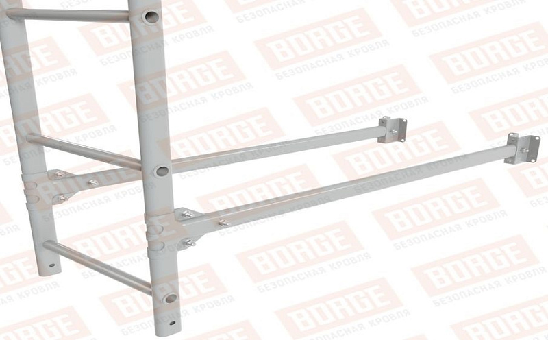 Лестница фасадная Borge (нижняя секция) оцинкованная RAL 9006, 2,7 м