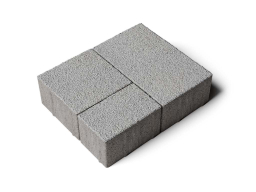 Плитка тротуарная Старый город Б.1.Фсм.8 гранит белый, комплект 3 шт, толщина 80 мм