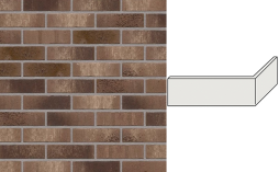 Клинкерная плитка угловая ручной формовки Feldhaus Klinker NF 14 W775 vascu argo marengo 240*71*115*14 мм