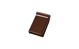 Клинкерный завершающий водоотлив с бортиком правый Terca Dark brown глазурованный, 160*105*30 мм