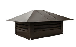 Дымник на трубу Grand Line с жалюзи 520*390 мм 0,5 GreenCoat Pural BT matt с пленкой RR 32 темно-коричневый