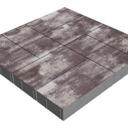 Плитка тротуарная SteinRus Грас Б.4.П.8, гладкая, Браун, 400*200*80 мм