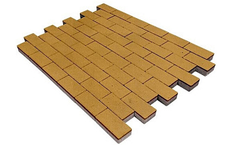 Плитка тротуарная SteinRus Прямоугольник В.6.П.8 гладкая, желтый, 200*100*80 мм