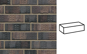 Кирпич клинкерный Muhr 15F Schwarz-bunt Edelglanz bes. Fuss., 290*90*40 мм