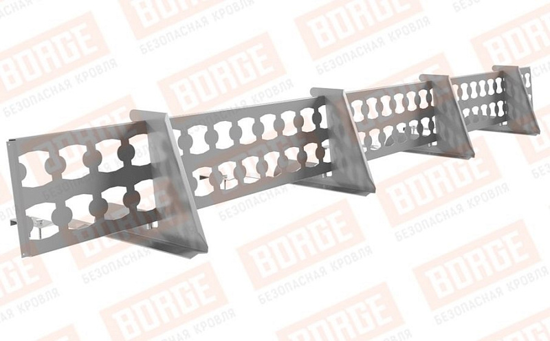 Снегозадержатель решетчатый Borge для черепичной кровли оцинкованный RAL 7004, 2,5 м