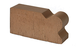 Печной кирпич фигурный полнотелый Lode Brunis F20 гладкий, 250*120*65 мм