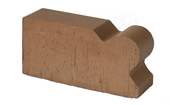 Печной кирпич фигурный полнотелый Lode Brunis F20 гладкий, 250*120*65 мм