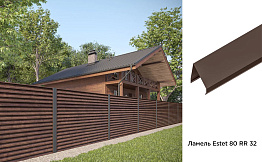 Забор-жалюзи Aquasystem PE RoofTop Шелк, Estet 80, RR 32, гладкая