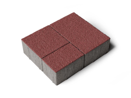 Плитка тротуарная Старый город Б.1.Фсм.8 гранит красный, комплект 3 шт, толщина 80 мм
