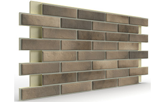 Термопанель на пенополиуретане (ППУ) с клинкерной плиткой BestPoint Retro Brick Pepper 1166*616*65 мм