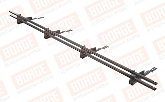 Снегозадержатель трубчатый Borge для черепичной кровли оцинкованный RAL 8019, 3 м