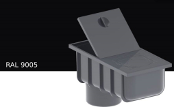 Отстойник KROP PVC Квадрат для системы D 135/80*80 мм, RAL 9005